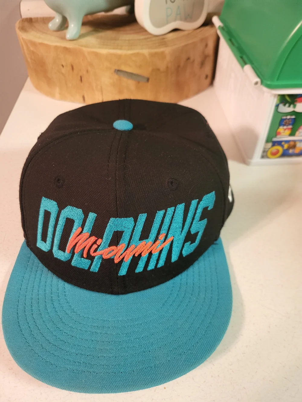 New Era Black Teal & Orange Miami Dolphins Kids Snapback